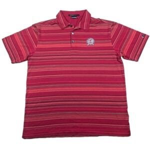 2009 Nike Dri fit Polo Shirt Men's Sz M Red Tiger Woods Collection PGA Hazeltine